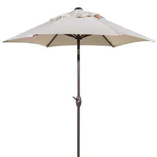 Abba 7.5 Foot Round Outdoor Push Button Tilt and Crank Patio Umbrella