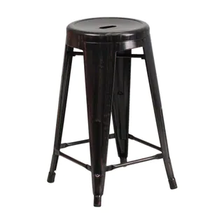 24 Inch Round Backless Metal Counter Stool