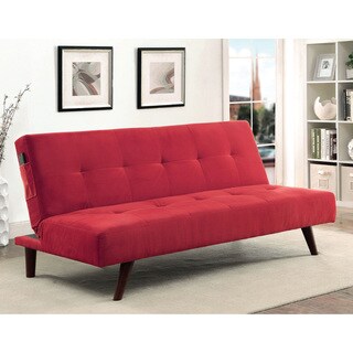 Furniture of America Carol Contemporary Tufted Flannelette Futon Sofa