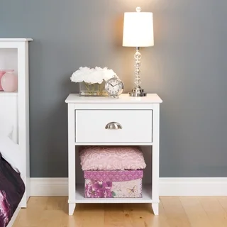 1 Drawer Accent Table in White