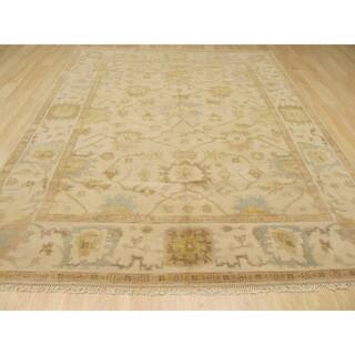 EORC Hand Knotted Wool Ivory Oushak Rug (6' x 9')