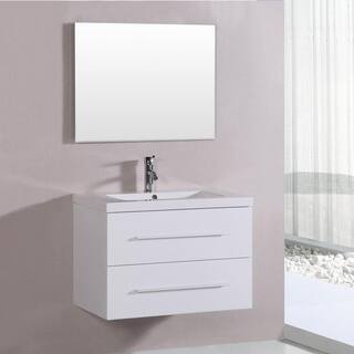 Belvedere 32-inch Contemporary White Floating Single Vanity