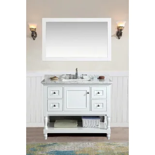 Ari Kitchen and Bath Cape Cod White 42-inch Single Bathroom Vanity Set with Mirror