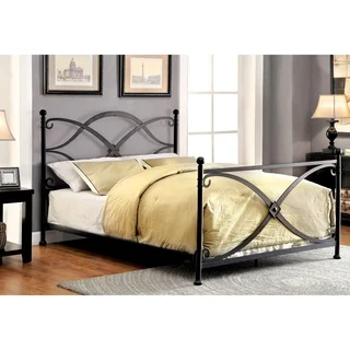 Furniture of America Oria Contemporary Four Poster Matte Black Metal Bed