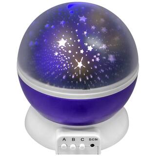 360 Degree Rotating LED Concepts Moon and Star Projection Lamp