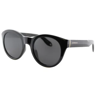Givenchy GV 7003 D28 Shiny Black Plastic Round Grey Lens Sunglasses