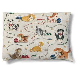 Laural Home Playful Dogs Fleece Dog Bed