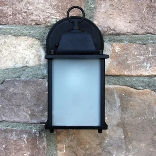 Chaz Exterior Outdoor Light Fixture Black Finish with Frosted Glass