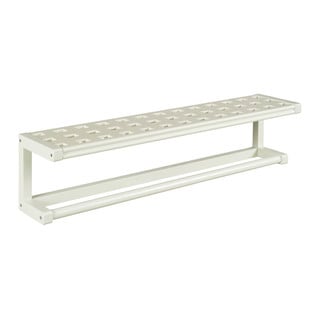 New Ridge Home Beaumont Linen Solid Birch Wood Large Towel Bar with Shelf