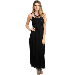 Shop the Trends Women's Spaghetti Strap Empire Waist Chiffon Gown