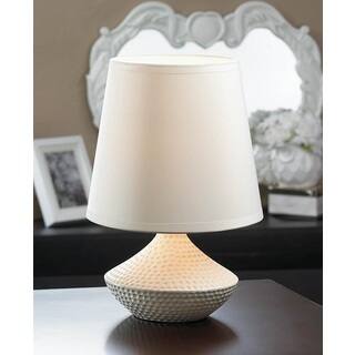 Lillian Dimpled White Table Lamp