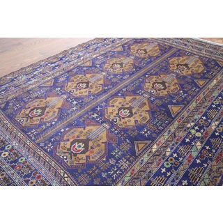 Hand-knotted Balouch Tribal Navy Wool Rug (6' 11 x 9' 8)