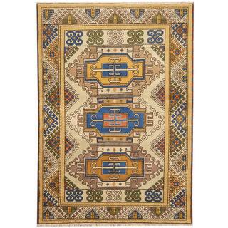 Herat Oriental Indo Hand-knotted Tribal Kazak Multicolor Wool Rug (5'8 x 7'11)