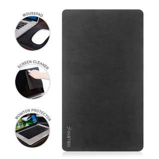 Insten Black Rubber Microfiber 3-in-1 Multifunctional Washable Mouse Pad/ Screen Cleaner/ Monitor Protector