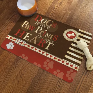 Laural Home Dogs Leave Paw Prints on Your Heart Pet Mat