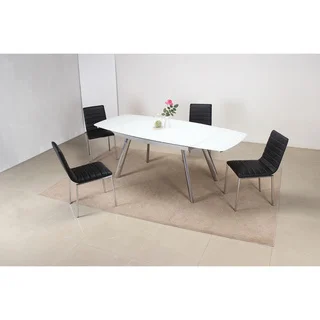 Extended Black 5 Piece Oval Dining Set
