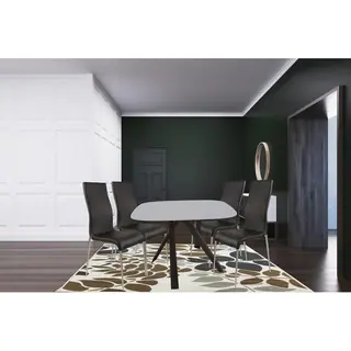 Grey and Black 5 Piece Oval Dining Set