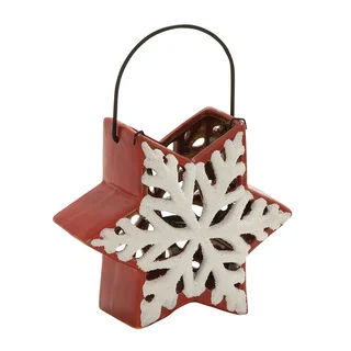 Ceramic Metal Snowflake Lantern
