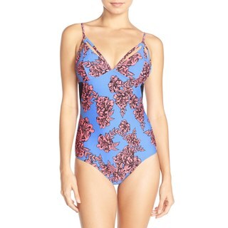 Minkpink Living In Lilac Floral One-Piece Swimsuit
