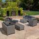 Puerta Outdoor 9-piece Wicker Sectional Sofa Set with Cushions - Thumbnail 5