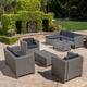 Puerta Outdoor 9-piece Wicker Sectional Sofa Set with Cushions - Thumbnail 6
