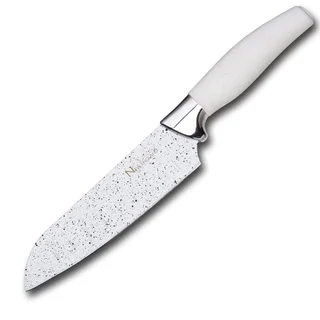 Culinary Edge by Kalorik Premium 7'' White Marble Coating Santoku Knife
