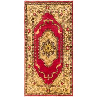 ecarpetgallery Hand-knotted Anadol Vintage Red and Yellow Wool Rug (5'10 x 10'6)