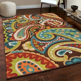 Indoor/ Outdoor Promise Collection Monteray Multi Olefin Area Rug (6'5 x 9'8)