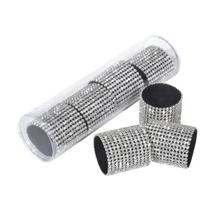 Silver and Glass Rhinestone Napkin Rings (Set of 4)