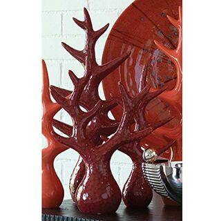 Large Red Ceramic Coral