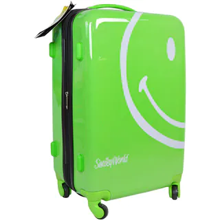 Smiley World Wink Green 26 Inch Hardside Rolling Expandable Suitcase
