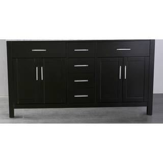 Bosconi 59-inch Black Wood and Metal Vanity cabinet