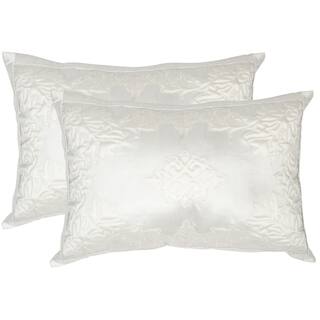 Safavieh Quilted Medallion 20-Inch White Decorative Throw Pillow (Set of 2)