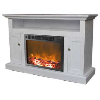 Cambridge CAM5021-2WHT Sorrento White Fireplace Mantel With Electronic Fireplace Insert