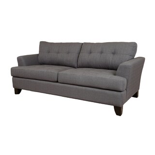 Porter Norwich Contemporary Charcoal Grey Polyester Sofa with Matching Throw Pillows