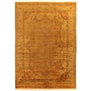 Anatolian Oushak Gold and Grey New Zealand Wool Rug (8' x 10')