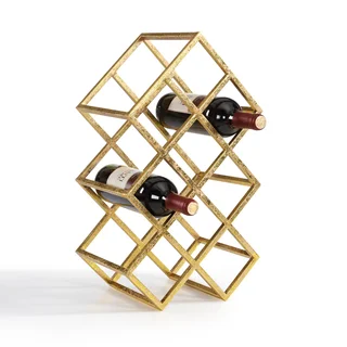 Danya B Sparkling Gold 9 Bottle Wine Rack