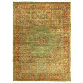 Tabriz Green / Blue New Zealand Wool Rug (9' x 12')