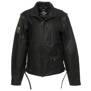 Harley-Davidson 98023-12VM Mens Panhead II Black Leather Jacket