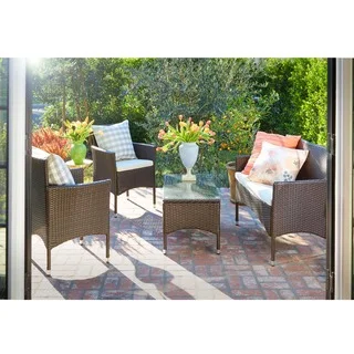 angelo:HOME 4-Piece Patio Chat Set - Brown