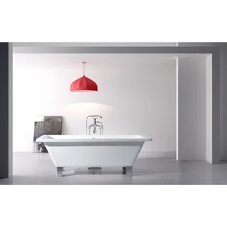 Modern Freestanding 67-inch Acrylic Tub with Square Feet
