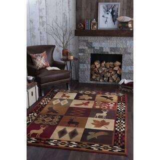 Alise Rugs Natural Multicolor Novelty Area Rug (3'11 x 5'3)