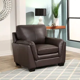 Abbyson Living Bella Brown Top-grain Leather Arm Chair