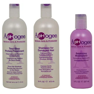 ApHogee 2-Step 3-piece Set Protein Treatment, Shampoo for Damaged Hair and Balancing Moisturizer