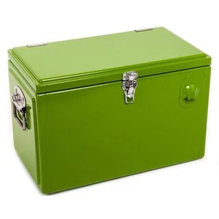 HIO 20-quart Steel Cooler Lunch Box, Outdoor Patio Cooler, Retro Style Cooler
