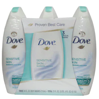 Dove Sensitive Skin Unscented 24-ounce Body Wash (Pack of 3)