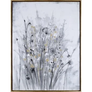 'Golden Floral II' 31.5X41.5 Framed Gallery-wrapped Wall Artwork