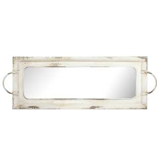 Amelia 36.5-inches X 12.5-inches Mirrored Tray With Handles