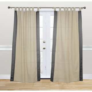 Kosas Home Harvey 108-inch Charcoal Cotton and Linen Tab-top Curtain Panel