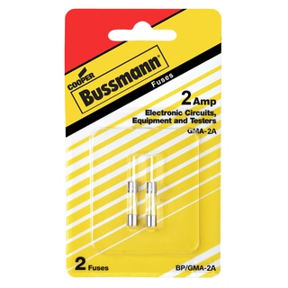 Bussman BP/GMA-2A 2 Amp Glass Tube Fast Acting Electronic Fuse (Set of 2)